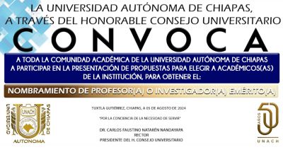 Convocatoria para la presentación de propuestas para elegir a académicos(as) para obtener el nombramiento de profesor(a) o investigador(a) emérito(a)