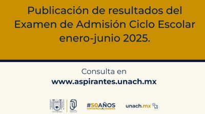 Resultados del examen de admisión del ciclo escolar enero - junio 2025