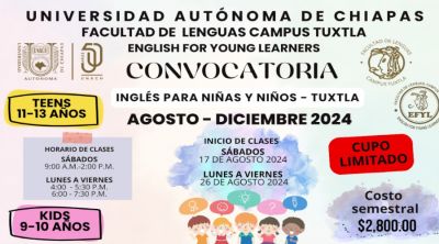 Inglés para Niños, Facultad de Lenguas Tuxtla