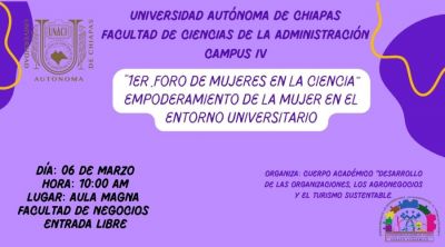 1er. Foro de Mujeres en la Ciencia Empoderamiento de la Mujer en el Entorno Universitario