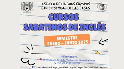 Cursos sabatinos de inglés enero - junio 2025, Escuela de Lenguas San Cristóbal