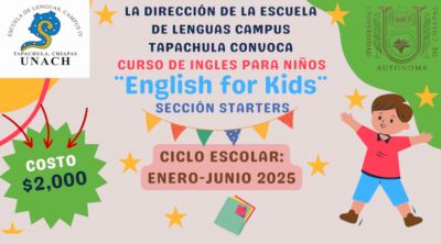 Inglés para Niños, Escuela de Lenguas Tapachula